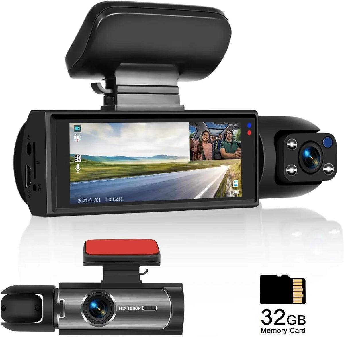 1080P HD Front- und Rückfahrkamera, 1 Stück, Autokamera