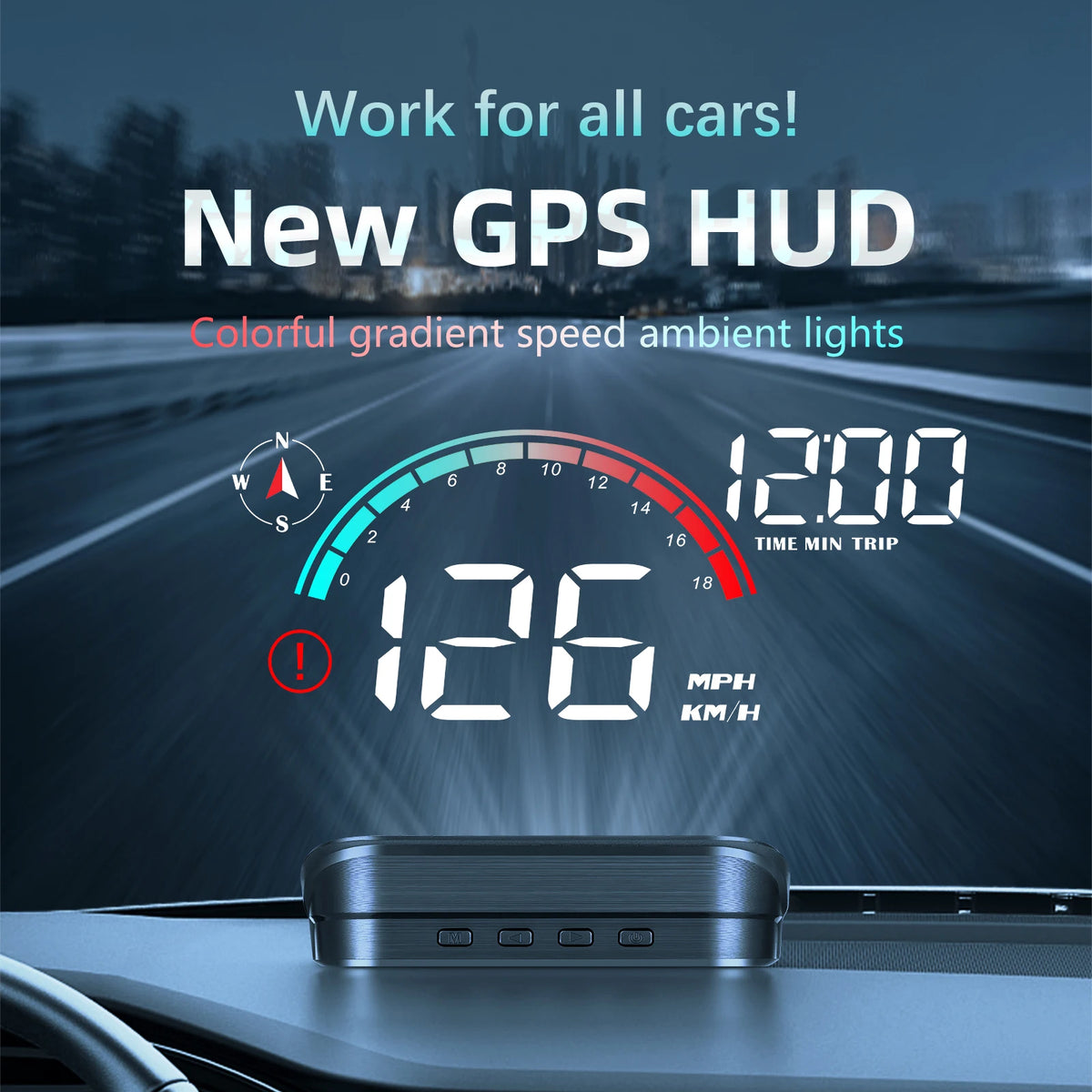 Digitales GPS-Display im Auto